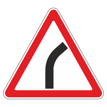 Дорожный знак 1.11.1 «Опасный поворот направо» (металл 0,8 мм, I типоразмер: сторона 700 мм, С/О пленка: тип Б высокоинтенсивная)